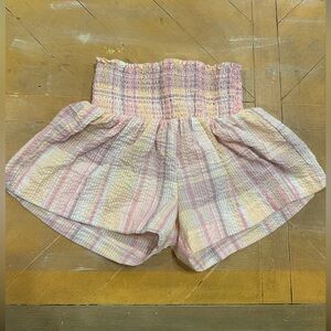 Rare Editions Girls Size 7 Pastel Seersucker Smocked Waist Shorts